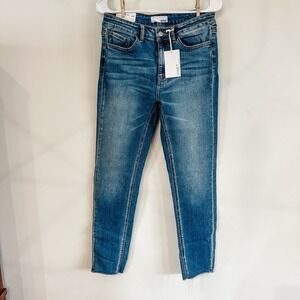Vervet by Flying Monkey Amber Mid Rise Skinny Jeans Women's Size 29 Blue Stretch